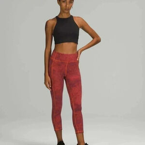 Lululemon Invigorate High-Rise Crop 23"Crackle Glaze Vintage Orange Lark…
